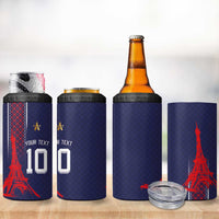 Custom Midnight Navy Football 4 in 1 Can Cooler Tumbler Paris Architectural Heritage Style - Wonder Print Shop