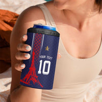Custom Midnight Navy Football 4 in 1 Can Cooler Tumbler Paris Architectural Heritage Style - Wonder Print Shop