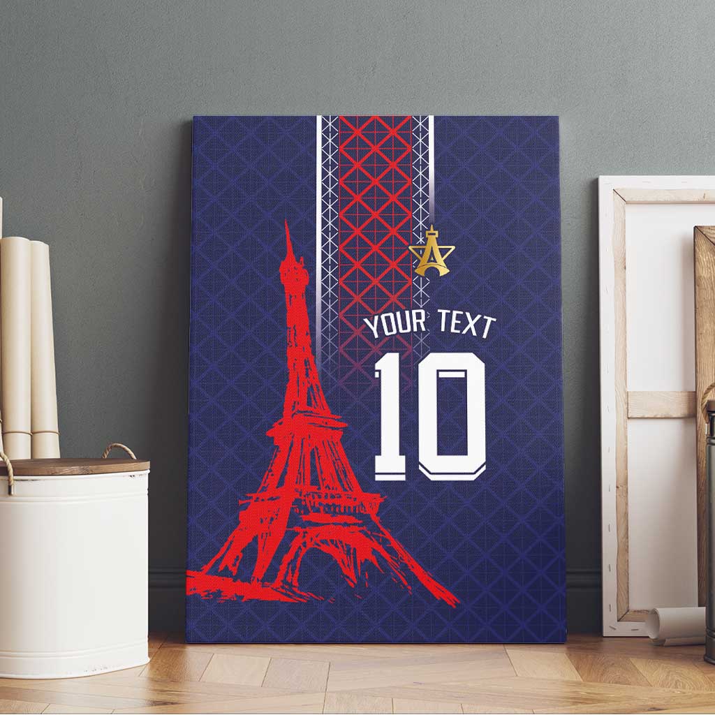 Custom Midnight Navy Football Canvas Wall Art Paris Architectural Heritage Style - Wonder Print Shop