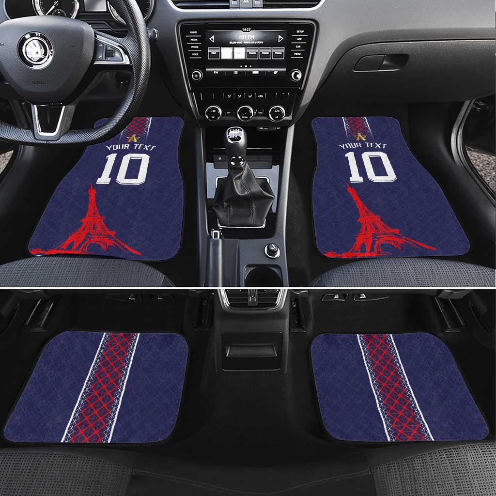 Custom Midnight Navy Football Car Mats Paris Architectural Heritage Style - Wonder Print Shop