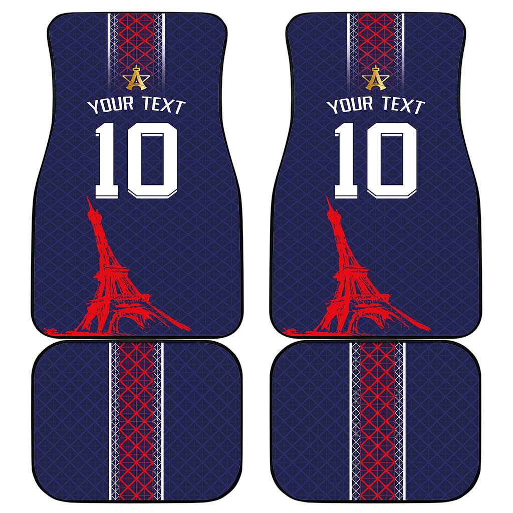 Custom Midnight Navy Football Car Mats Paris Architectural Heritage Style - Wonder Print Shop
