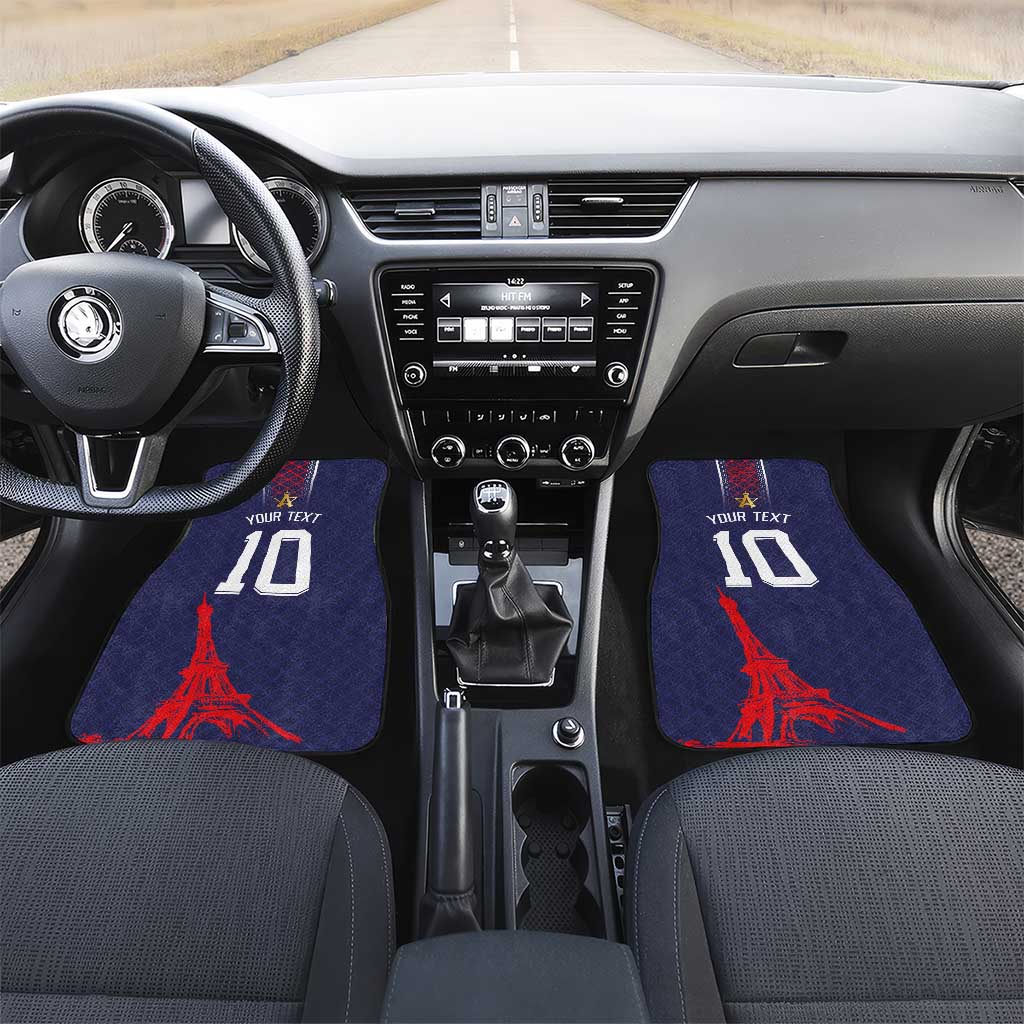 Custom Midnight Navy Football Car Mats Paris Architectural Heritage Style - Wonder Print Shop