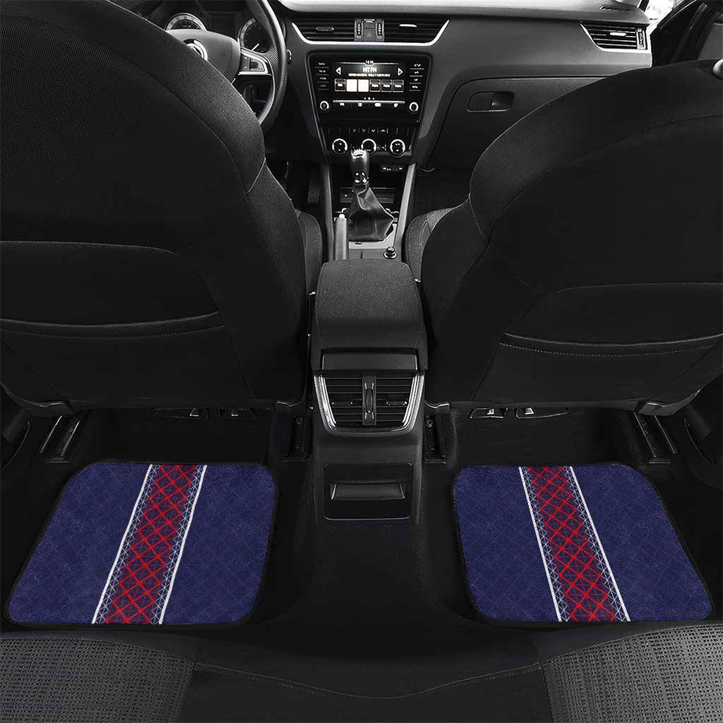 Custom Midnight Navy Football Car Mats Paris Architectural Heritage Style - Wonder Print Shop