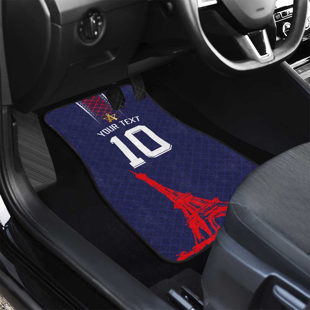 Custom Midnight Navy Football Car Mats Paris Architectural Heritage Style - Wonder Print Shop