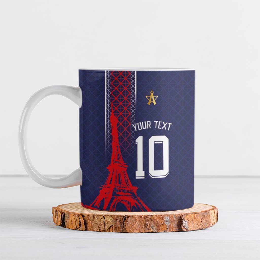 Custom Midnight Navy Football Ceramic Mug Paris Architectural Heritage Style - Wonder Print Shop