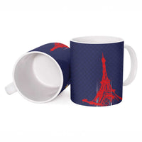 Custom Midnight Navy Football Ceramic Mug Paris Architectural Heritage Style - Wonder Print Shop