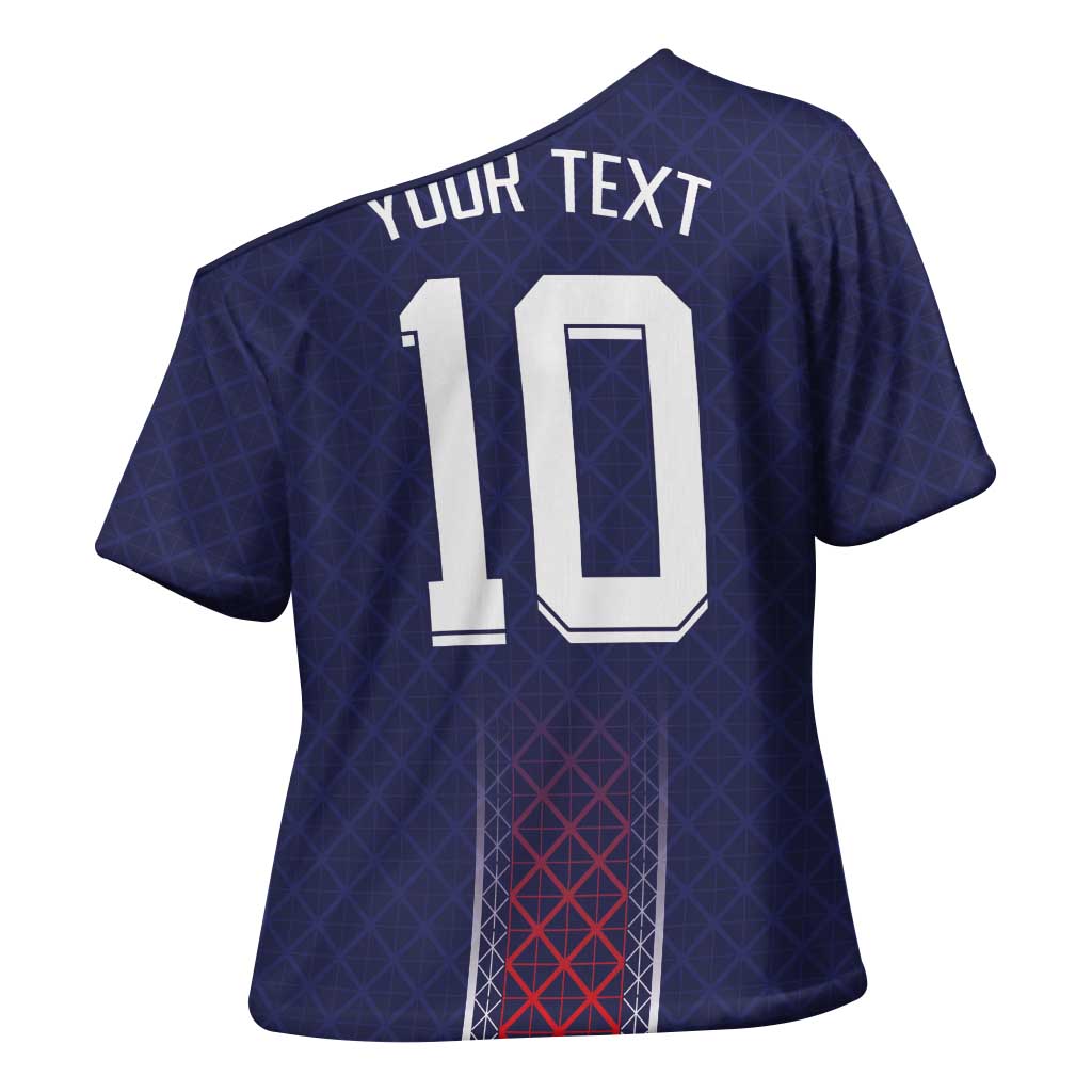 Custom Midnight Navy Football Cross Shoulder Shirt Paris Architectural Heritage Style - Wonder Print Shop