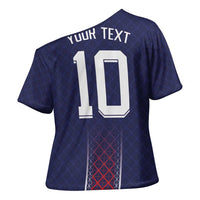 Custom Midnight Navy Football Cross Shoulder Shirt Paris Architectural Heritage Style - Wonder Print Shop