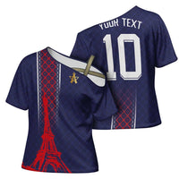 Custom Midnight Navy Football Cross Shoulder Shirt Paris Architectural Heritage Style - Wonder Print Shop