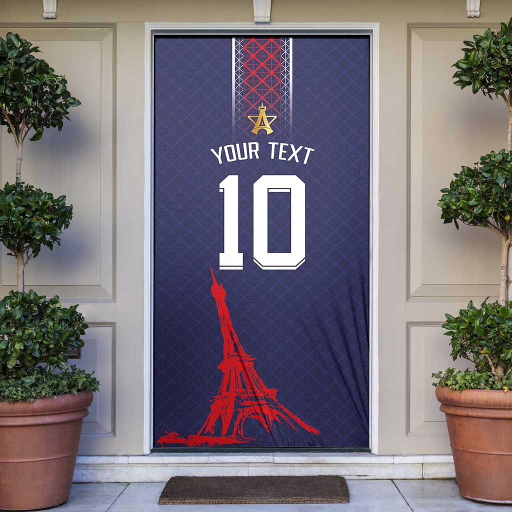 Custom Midnight Navy Football Door Cover Paris Architectural Heritage Style - Wonder Print Shop