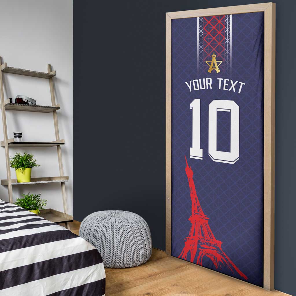 Custom Midnight Navy Football Door Cover Paris Architectural Heritage Style - Wonder Print Shop