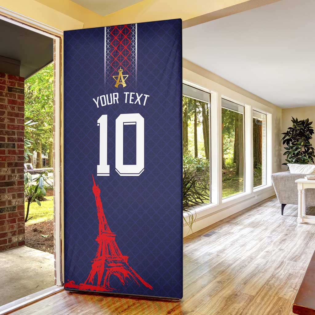 Custom Midnight Navy Football Door Cover Paris Architectural Heritage Style - Wonder Print Shop