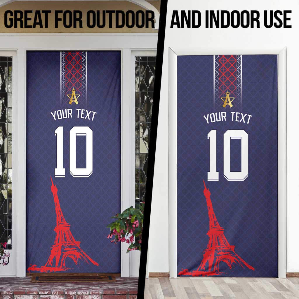 Custom Midnight Navy Football Door Cover Paris Architectural Heritage Style - Wonder Print Shop