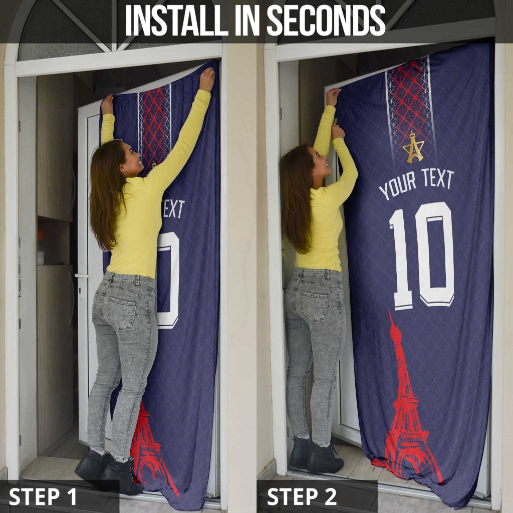 Custom Midnight Navy Football Door Cover Paris Architectural Heritage Style - Wonder Print Shop