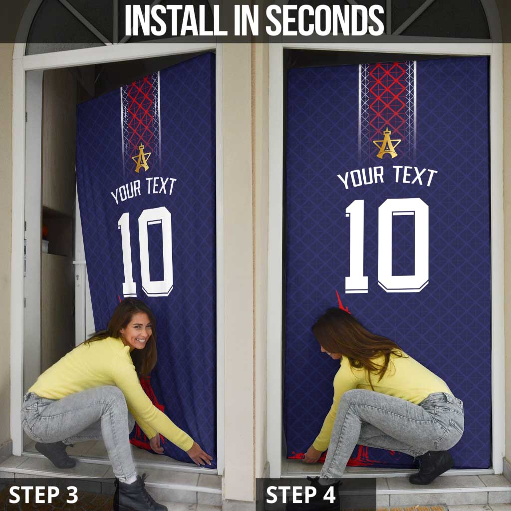 Custom Midnight Navy Football Door Cover Paris Architectural Heritage Style - Wonder Print Shop