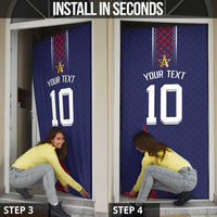 Custom Midnight Navy Football Door Cover Paris Architectural Heritage Style - Wonder Print Shop