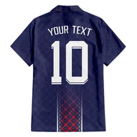 Custom Midnight Navy Football Family Matching Long Sleeve Bodycon Dress and Hawaiian Shirt Paris Architectural Heritage Style - Wonder Print Shop