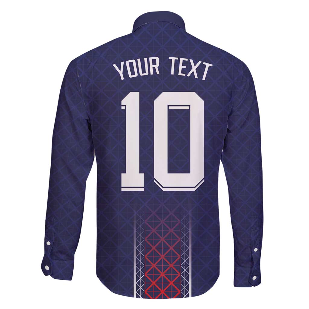 Custom Midnight Navy Football Family Matching Long Sleeve Bodycon Dress and Hawaiian Shirt Paris Architectural Heritage Style - Wonder Print Shop