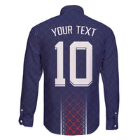 Custom Midnight Navy Football Family Matching Off The Shoulder Long Sleeve Dress and Hawaiian Shirt Paris Architectural Heritage Style - Wonder Print Shop