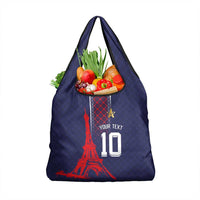 Custom Midnight Navy Football Grocery Bag Paris Architectural Heritage Style - Wonder Print Shop