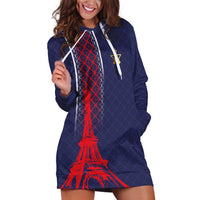 Custom Midnight Navy Football Hoodie Dress Paris Architectural Heritage Style - Wonder Print Shop