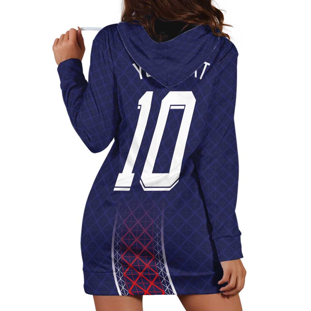 Custom Midnight Navy Football Hoodie Dress Paris Architectural Heritage Style - Wonder Print Shop