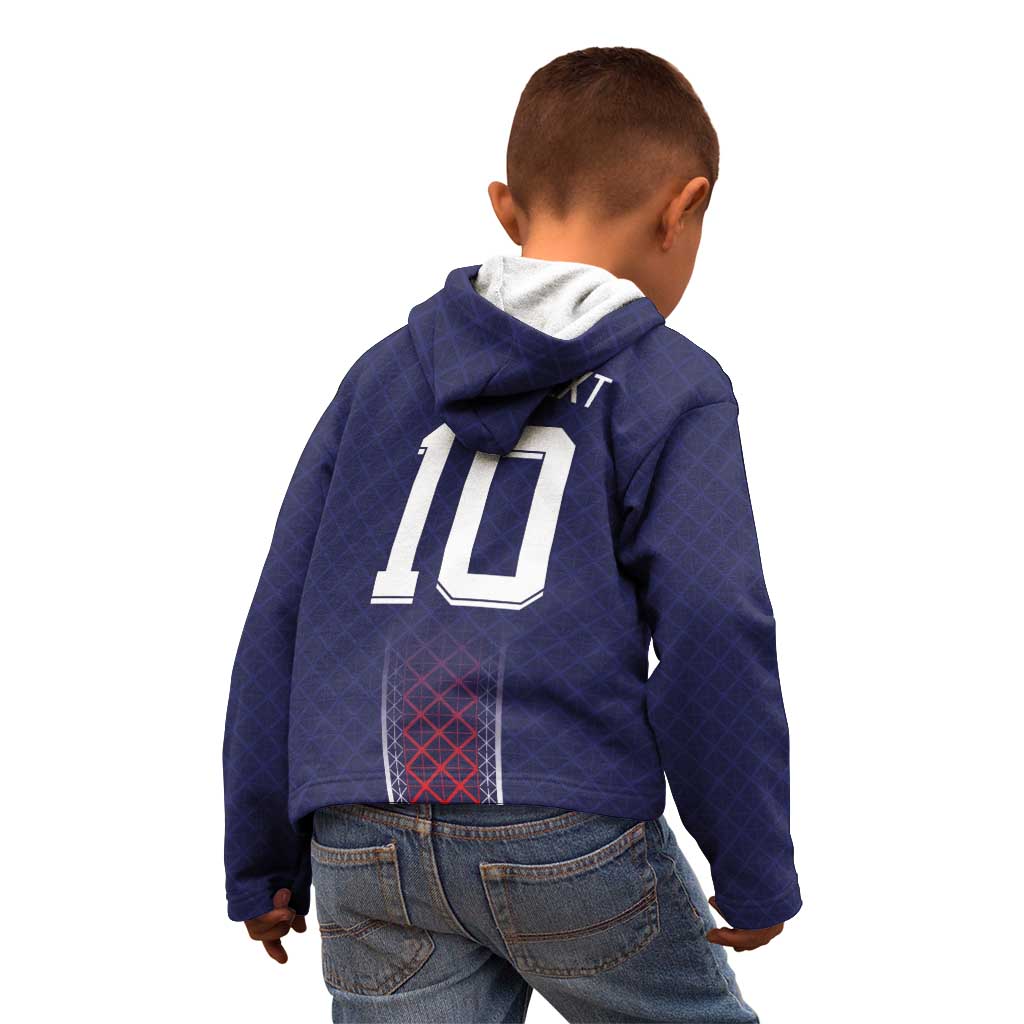 Custom Midnight Navy Football Kid Hoodie Paris Architectural Heritage Style - Wonder Print Shop