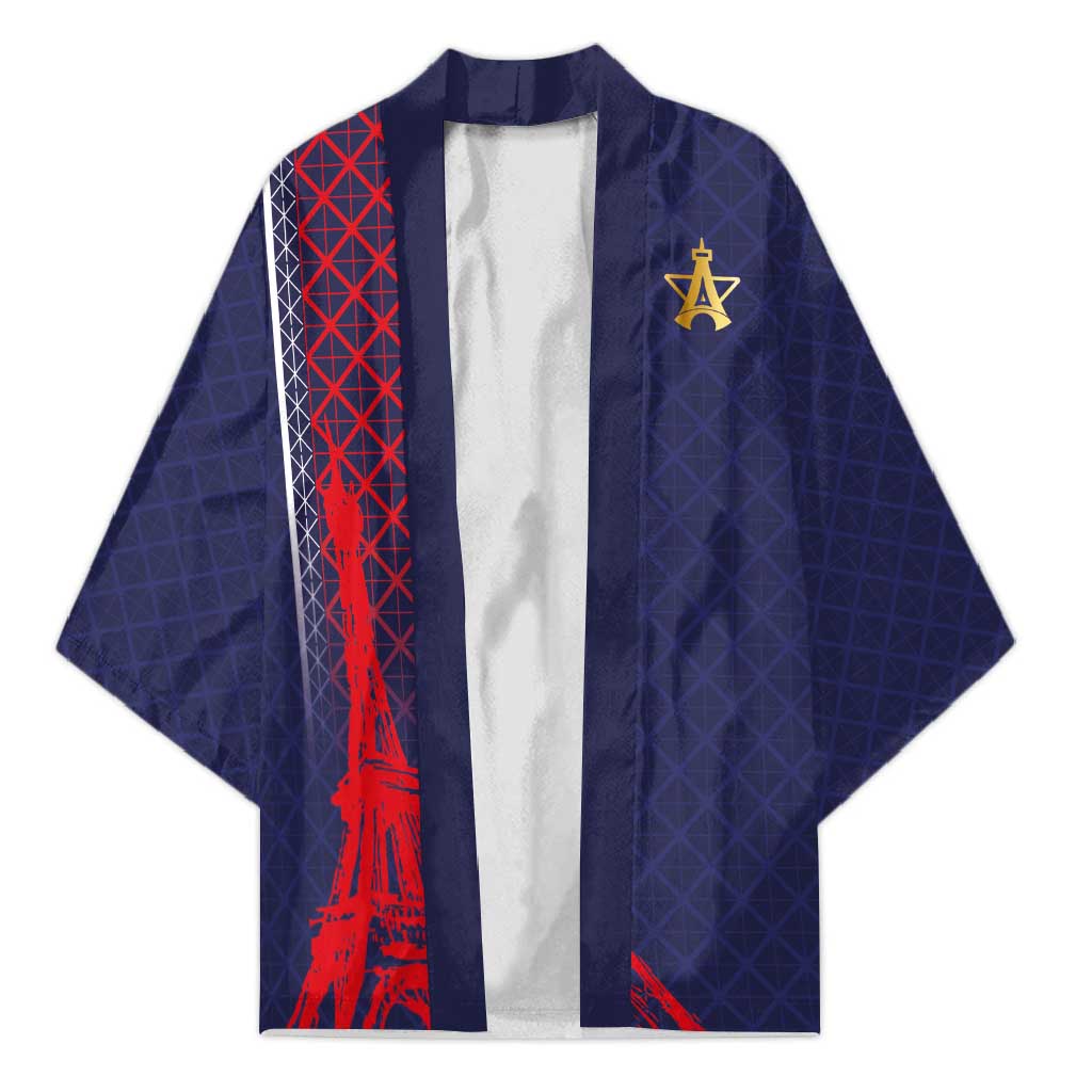 Custom Midnight Navy Football Kimono Paris Architectural Heritage Style - Wonder Print Shop