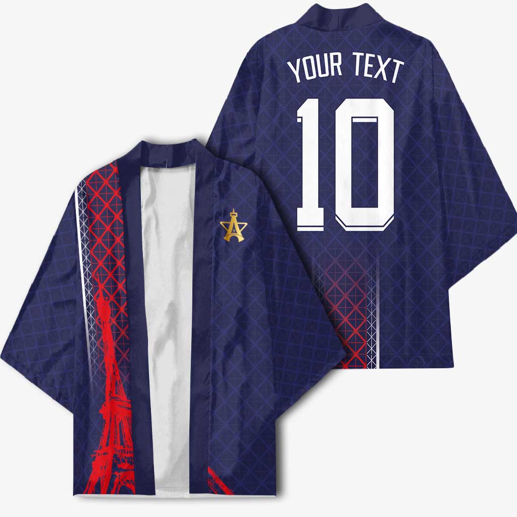 Custom Midnight Navy Football Kimono Paris Architectural Heritage Style - Wonder Print Shop