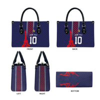Custom Midnight Navy Football Leather Bag Paris Architectural Heritage Style - Wonder Print Shop