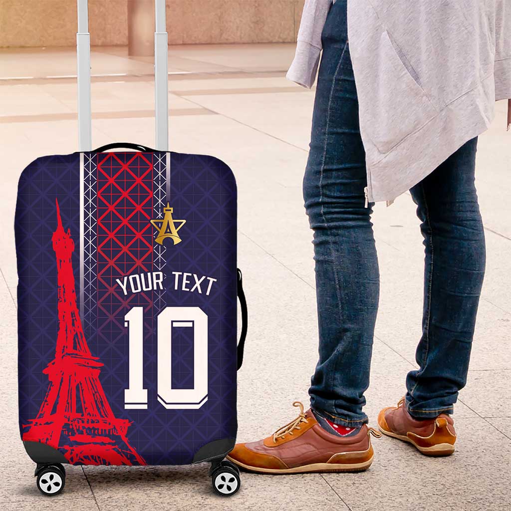 Custom Midnight Navy Football Luggage Cover Paris Architectural Heritage Style - Wonder Print Shop