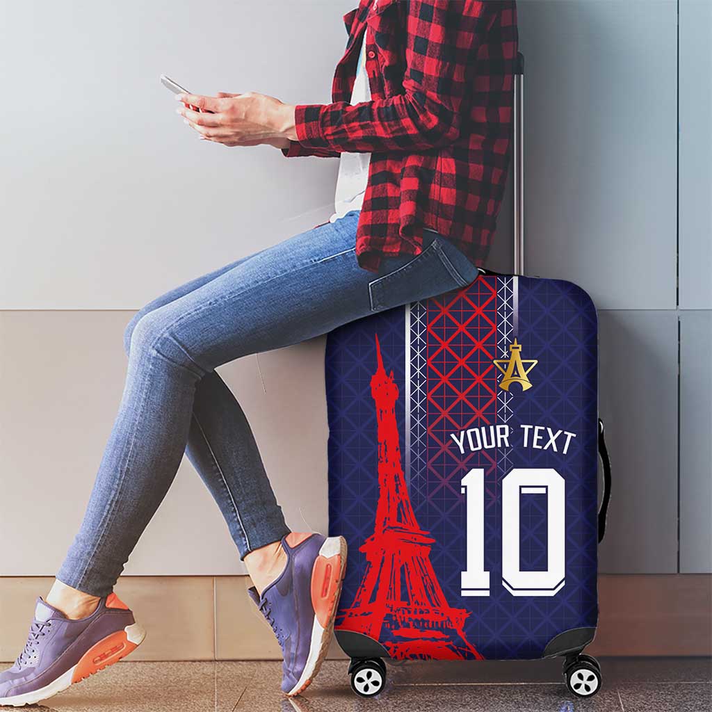Custom Midnight Navy Football Luggage Cover Paris Architectural Heritage Style - Wonder Print Shop