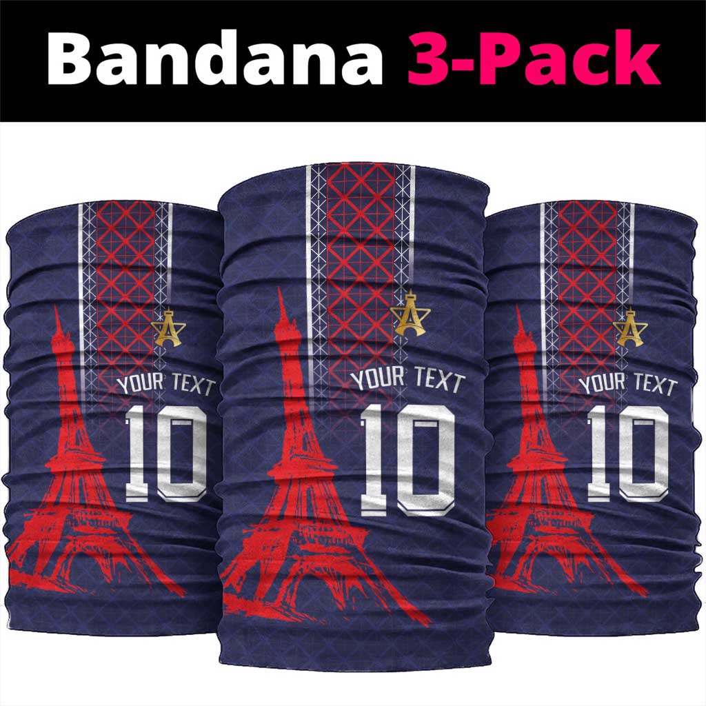 Custom Midnight Navy Football Neck Gaiter Paris Architectural Heritage Style - Wonder Print Shop