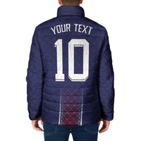 Custom Midnight Navy Football Padded Jacket Paris Architectural Heritage Style - Wonder Print Shop
