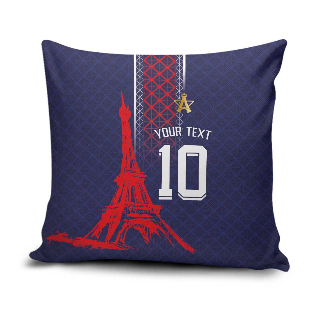 Custom Midnight Navy Football Pillow Cover Paris Architectural Heritage Style - Wonder Print Shop