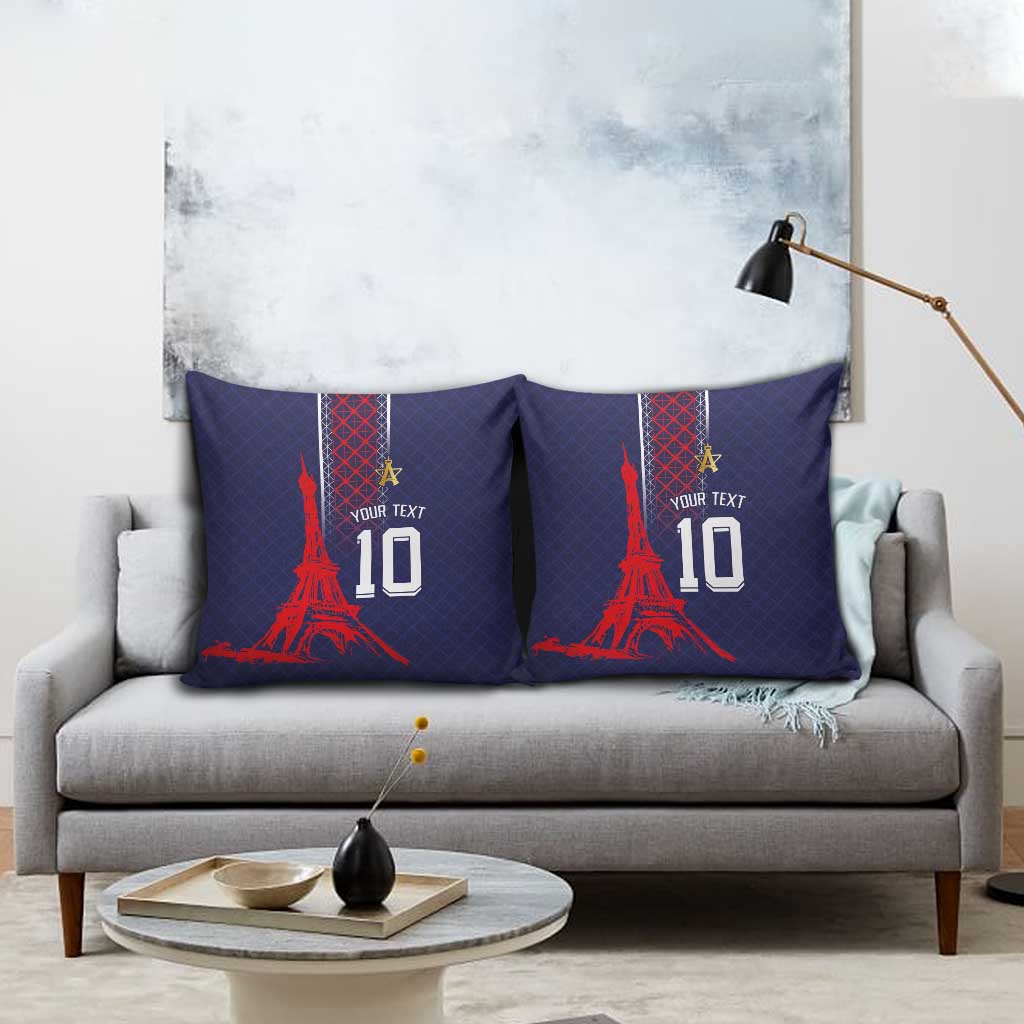 Custom Midnight Navy Football Pillow Cover Paris Architectural Heritage Style - Wonder Print Shop