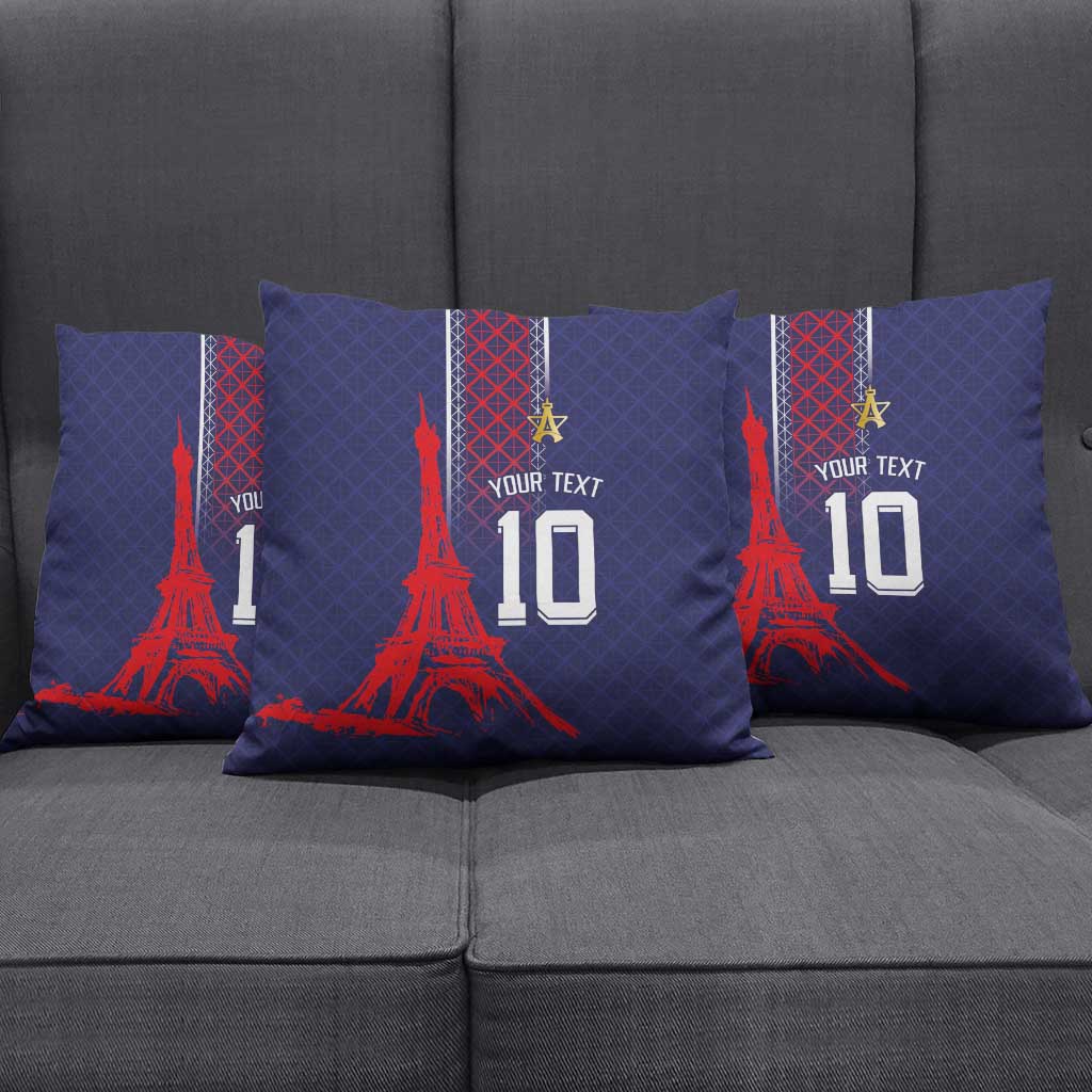 Custom Midnight Navy Football Pillow Cover Paris Architectural Heritage Style - Wonder Print Shop
