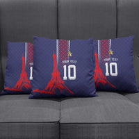 Custom Midnight Navy Football Pillow Cover Paris Architectural Heritage Style - Wonder Print Shop