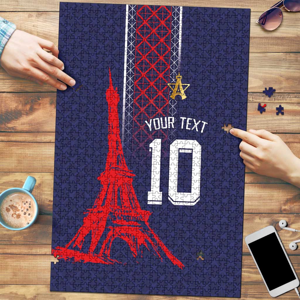 Custom Midnight Navy Football Puzzle Paris Architectural Heritage Style - Wonder Print Shop