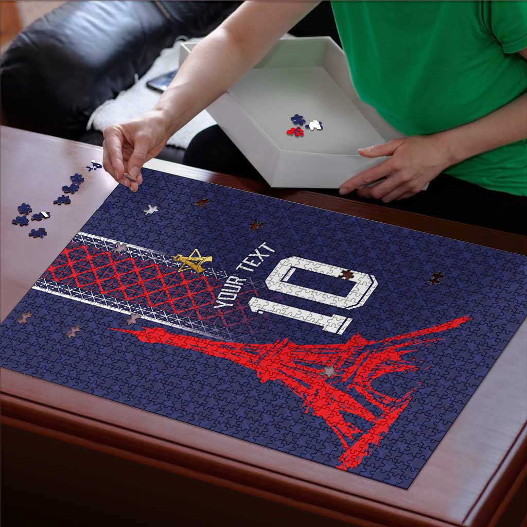 Custom Midnight Navy Football Puzzle Paris Architectural Heritage Style - Wonder Print Shop