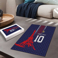 Custom Midnight Navy Football Puzzle Paris Architectural Heritage Style - Wonder Print Shop