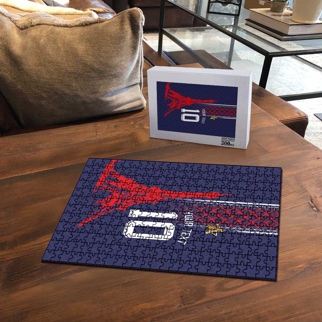 Custom Midnight Navy Football Puzzle Paris Architectural Heritage Style - Wonder Print Shop