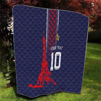 Custom Midnight Navy Football Quilt Paris Architectural Heritage Style - Wonder Print Shop