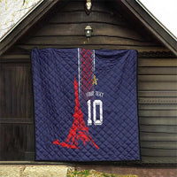 Custom Midnight Navy Football Quilt Paris Architectural Heritage Style - Wonder Print Shop