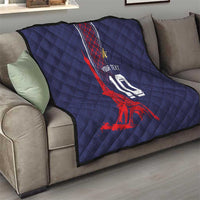 Custom Midnight Navy Football Quilt Paris Architectural Heritage Style - Wonder Print Shop