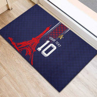 Custom Midnight Navy Football Rubber Doormat Paris Architectural Heritage Style - Wonder Print Shop