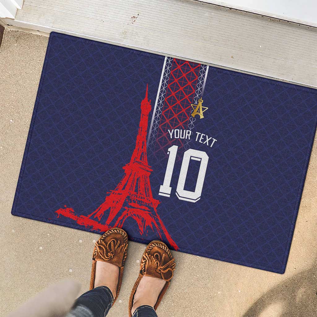 Custom Midnight Navy Football Rubber Doormat Paris Architectural Heritage Style - Wonder Print Shop