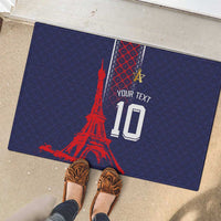Custom Midnight Navy Football Rubber Doormat Paris Architectural Heritage Style - Wonder Print Shop