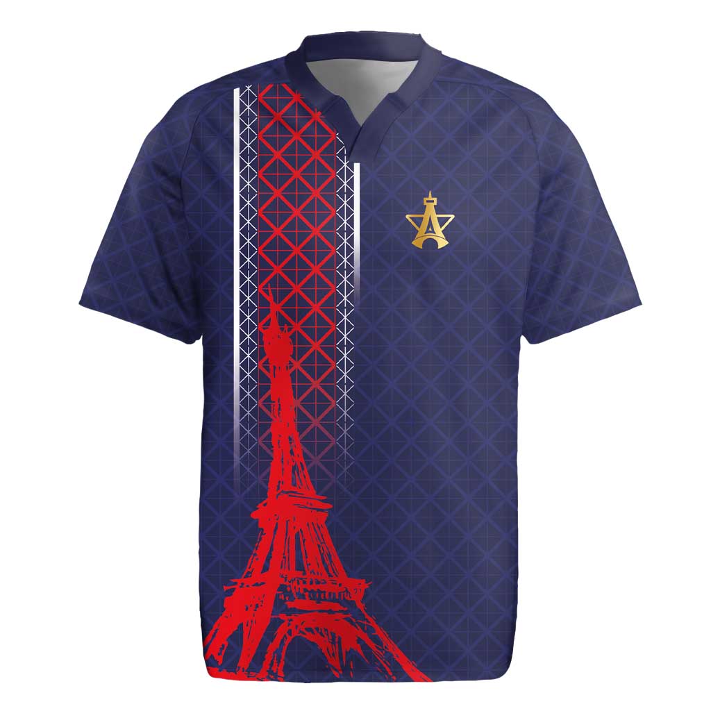 Custom Midnight Navy Football Rugby Jersey Paris Architectural Heritage Style - Wonder Print Shop