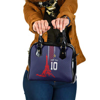 Custom Midnight Navy Football Shoulder Handbag Paris Architectural Heritage Style - Wonder Print Shop
